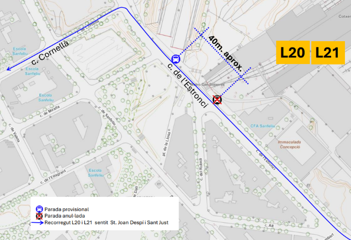 Plànol il·lustratiu. La informació mostrada al plànol es troba descrita al text d'aquesta pàgina.
