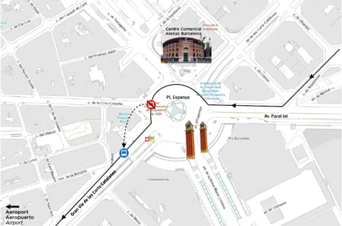 Plànol il·lustratiu. La informació mostrada al plànol es troba descrita al text d'aquesta pàgina.