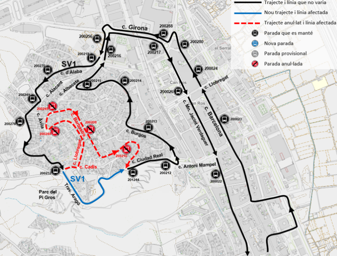 Plànol il·lustratiu. La informació mostrada al plànol es troba descrita al text d'aquesta pàgina.