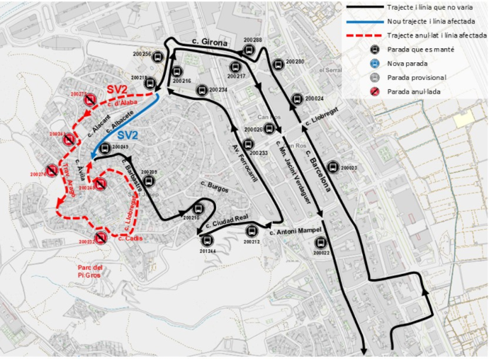Plànol il·lustratiu. La informació mostrada al plànol es troba descrita al text d'aquesta pàgina.