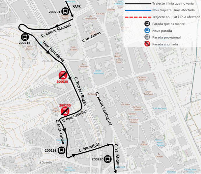Plànol il·lustratiu. La informació mostrada al plànol es troba descrita al text d'aquesta pàgina.