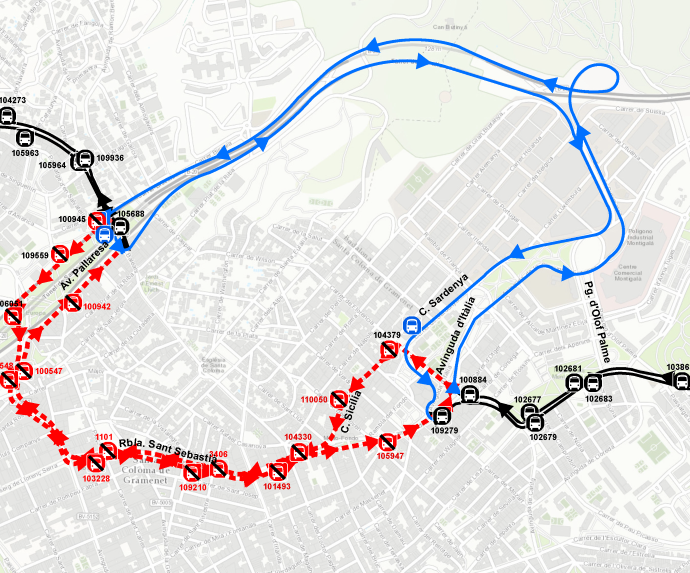 Plànol il·lustratiu. La informació mostrada al plànol es troba descrita al text d'aquesta pàgina.