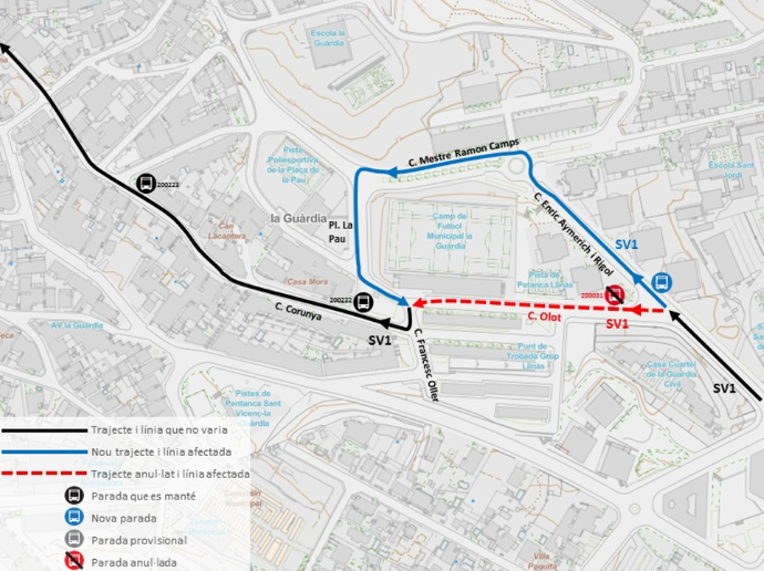 Plànol il·lustratiu. La informació mostrada al plànol es troba descrita al text d'aquesta pàgina.