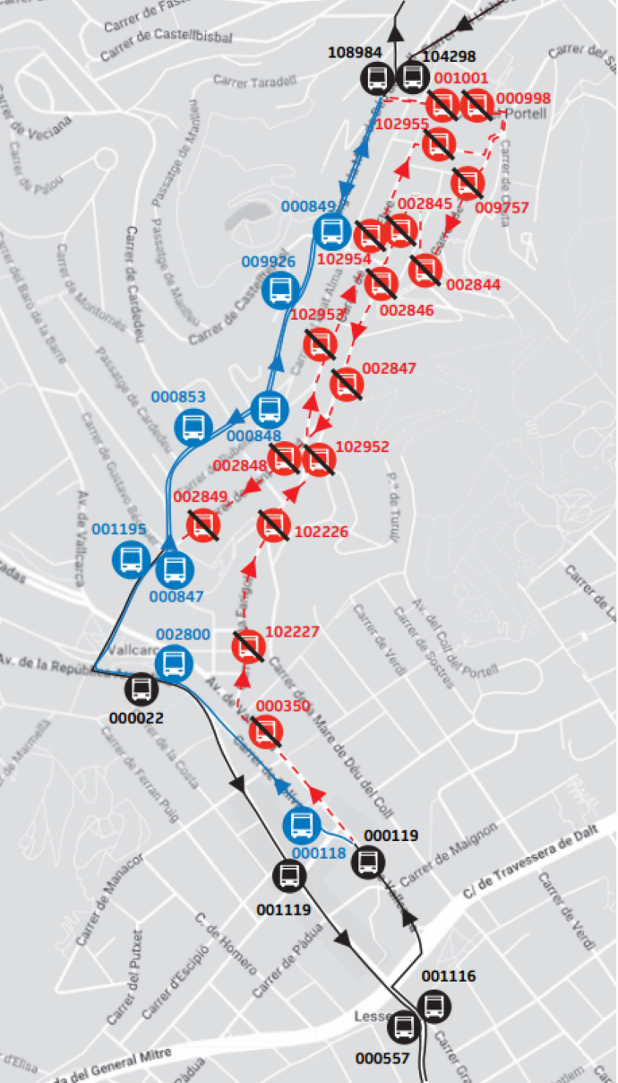 Plànol il·lustratiu. La informació mostrada al plànol es troba descrita al text d'aquesta pàgina.