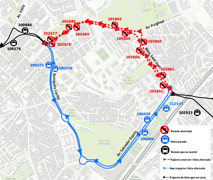 Plànol il·lustratiu. La informació mostrada al plànol es troba descrita al text d'aquesta pàgina.