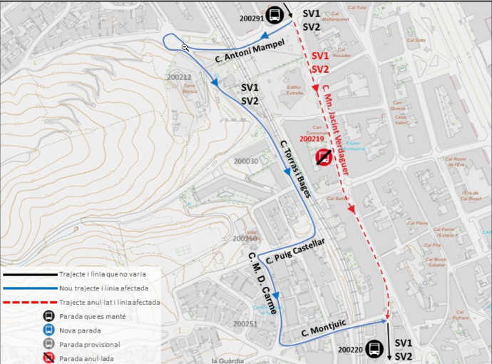 Plànol il·lustratiu. La informació mostrada al plànol es troba descrita al text d'aquesta pàgina.
