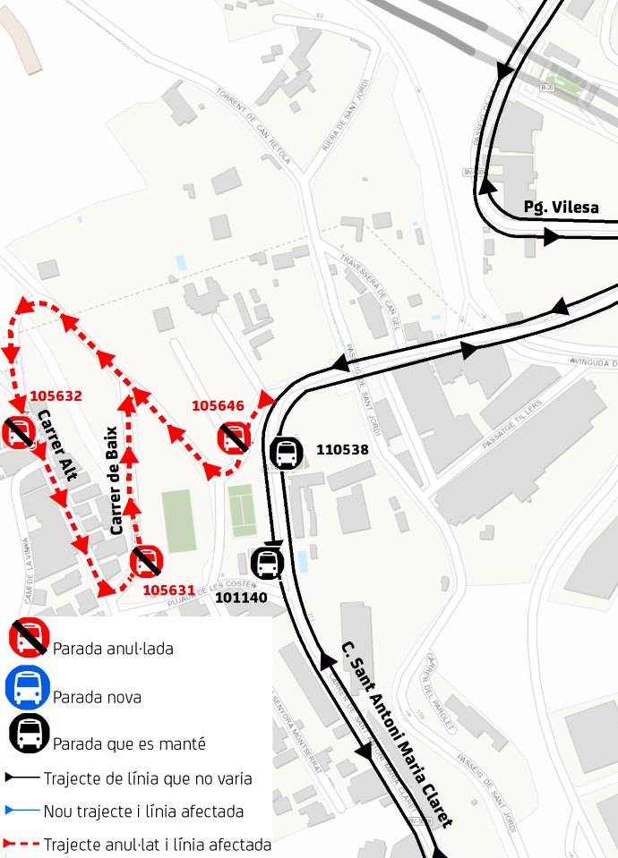Plànol il·lustratiu. La informació mostrada al plànol es troba descrita al text d'aquesta pàgina.