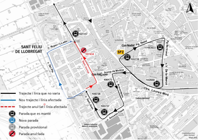 Plànol il·lustratiu. La informació mostrada al plànol es troba descrita al text d'aquesta pàgina.