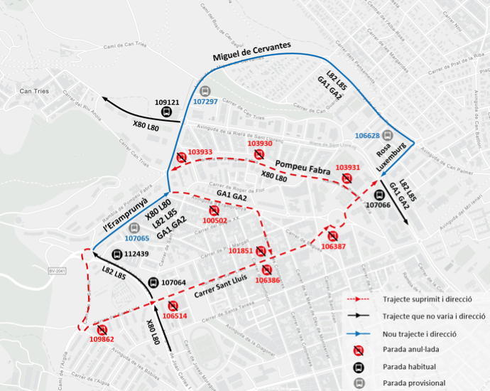 Plànol il·lustratiu. La informació mostrada al plànol es troba descrita al text d'aquesta pàgina.