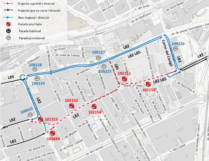 Plànol il·lustratiu. La informació mostrada al plànol es troba descrita al text d'aquesta pàgina.