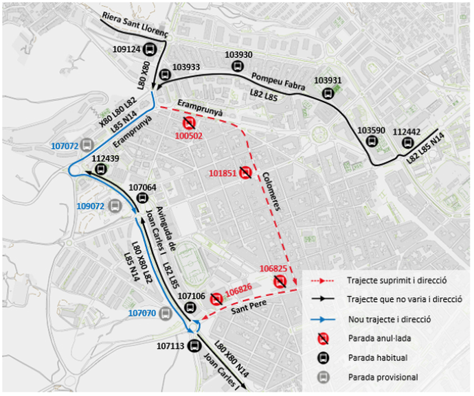 Plànol il·lustratiu. La informació mostrada al plànol es troba descrita al text d'aquesta pàgina.