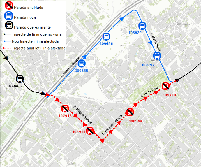 Plànol il·lustratiu. La informació mostrada al plànol es troba descrita al text d'aquesta pàgina.