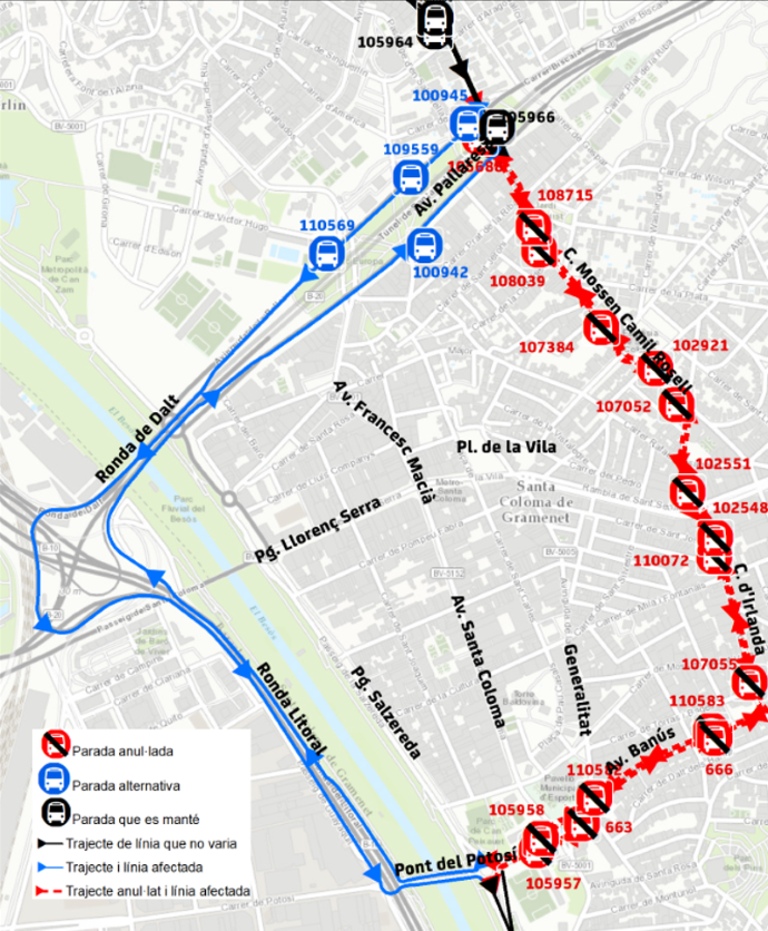 Plànol il·lustratiu. La informació mostrada al plànol es troba descrita al text d'aquesta pàgina.