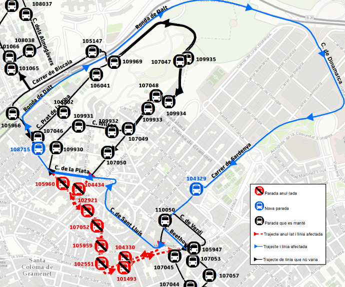 Plànol il·lustratiu. La informació mostrada al plànol es troba descrita al text d'aquesta pàgina.