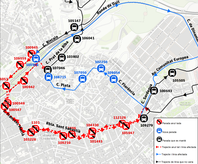 Plànol il·lustratiu. La informació mostrada al plànol es troba descrita al text d'aquesta pàgina.