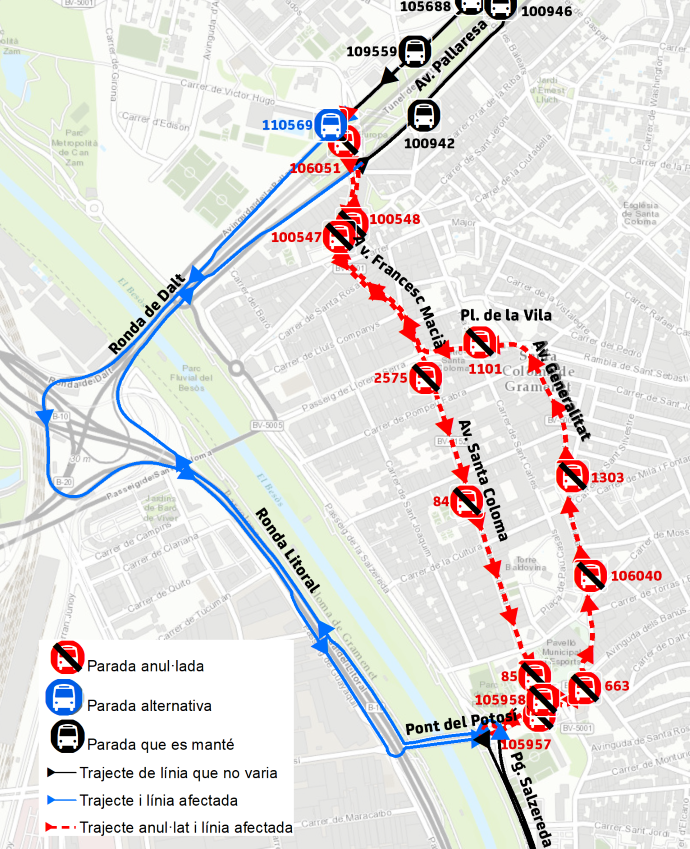 Plànol il·lustratiu. La informació mostrada al plànol es troba descrita al text d'aquesta pàgina.