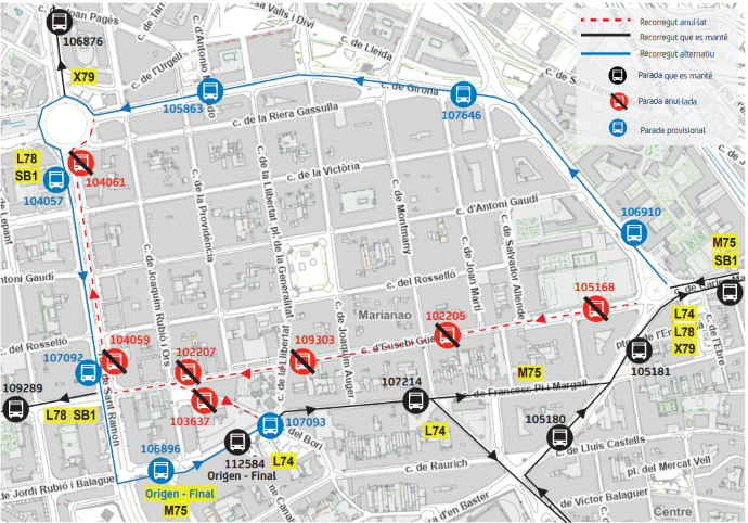 Plànol il·lustratiu. La informació mostrada al plànol es troba descrita al text d'aquesta pàgina.