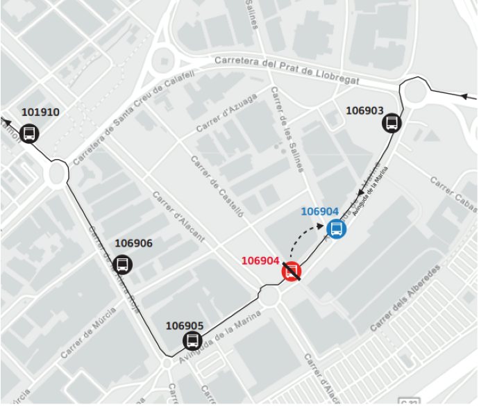 Plànol il·lustratiu. La informació mostrada al plànol es troba descrita al text d'aquesta pàgina.