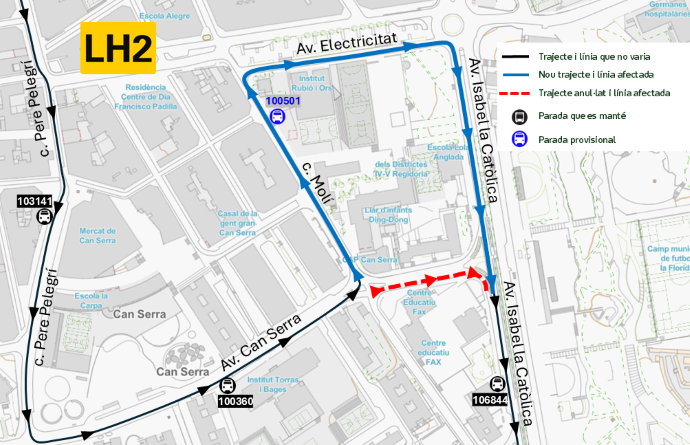Plànol il·lustratiu. La informació mostrada al plànol es troba descrita al text d'aquesta pàgina.