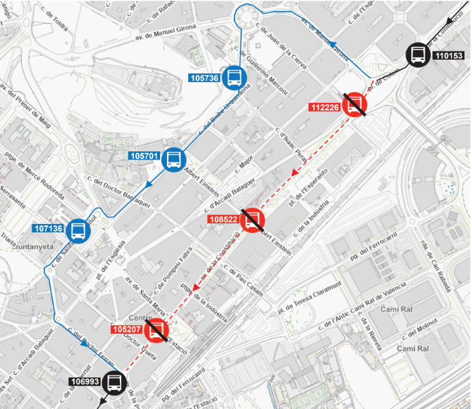Plànol il·lustratiu. La informació mostrada al plànol es troba descrita al text d'aquesta pàgina.