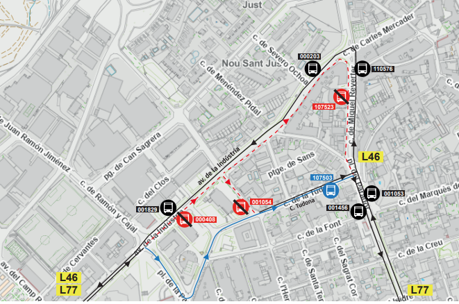 Plànol il·lustratiu. La informació mostrada al plànol es troba descrita al text d'aquesta pàgina.