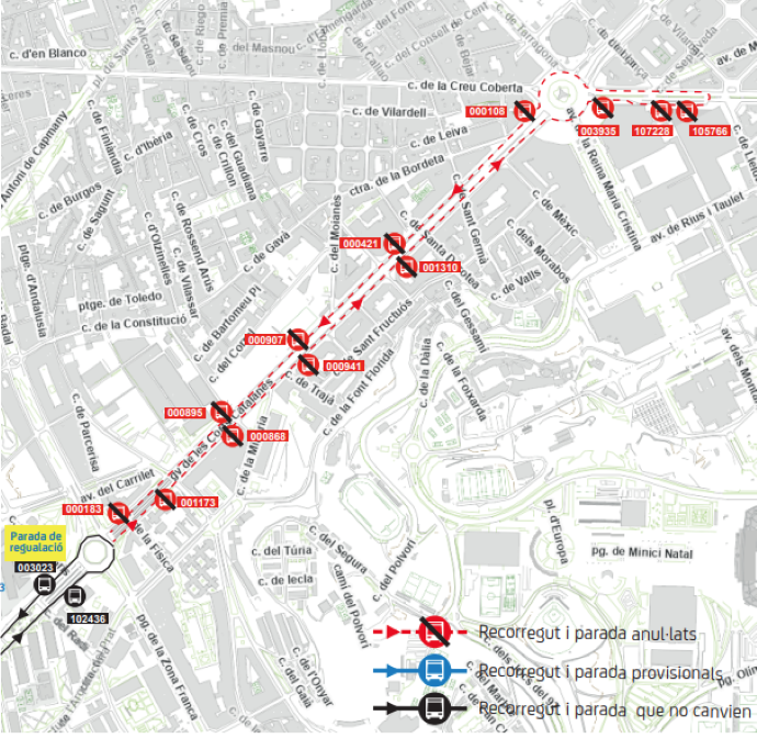 Plànol il·lustratiu. La informació mostrada al plànol es troba descrita al text d'aquesta pàgina.