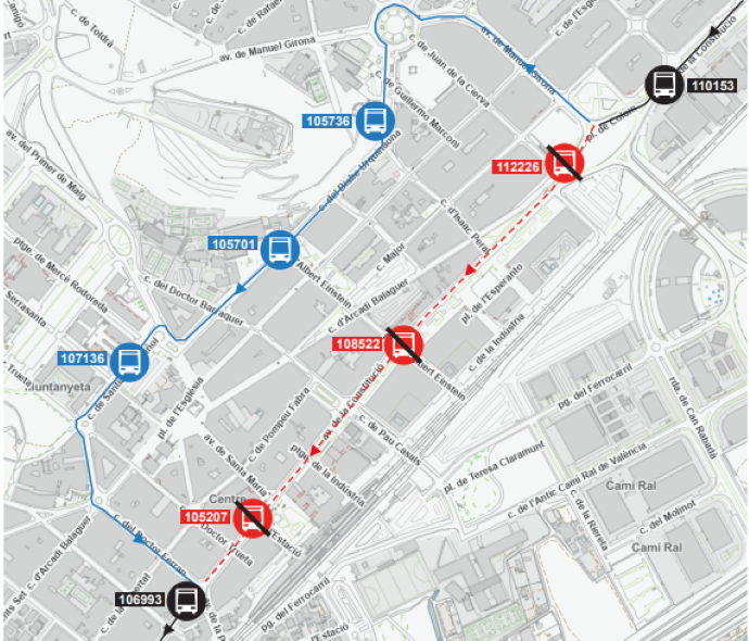 Plànol il·lustratiu. La informació mostrada al plànol es troba descrita al text d'aquesta pàgina.