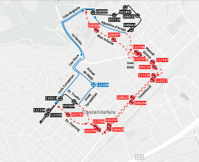 Plànol il·lustratiu. La informació mostrada al plànol es troba descrita al text d'aquesta pàgina.