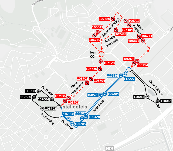 Plànol il·lustratiu. La informació mostrada al plànol es troba descrita al text d'aquesta pàgina.