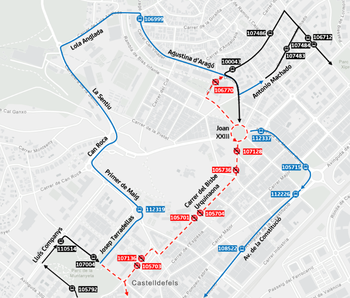Plànol il·lustratiu. La informació mostrada al plànol es troba descrita al text d'aquesta pàgina.