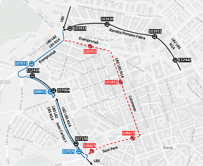 Plànol il·lustratiu. La informació mostrada al plànol es troba descrita al text d'aquesta pàgina.
