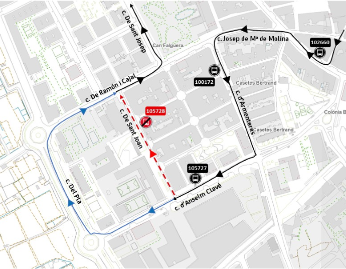 Plànol il·lustratiu. La informació mostrada al plànol es troba descrita al text d'aquesta pàgina.