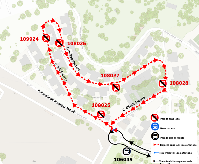 Plànol il·lustratiu. La informació mostrada al plànol es troba descrita al text d'aquesta pàgina.