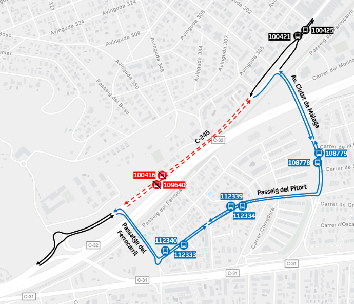 Plànol il·lustratiu. La informació mostrada al plànol es troba descrita al text d'aquesta pàgina.
