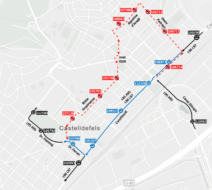 Plànol il·lustratiu. La informació mostrada al plànol es troba descrita al text d'aquesta pàgina.