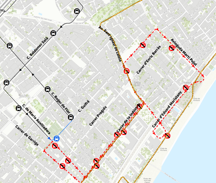 Plànol il·lustratiu. La informació mostrada al plànol es troba descrita al text d'aquesta pàgina.