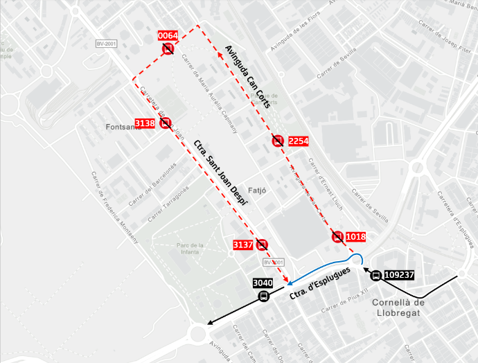 Plànol il·lustratiu. La informació mostrada al plànol es troba descrita al text d'aquesta pàgina.