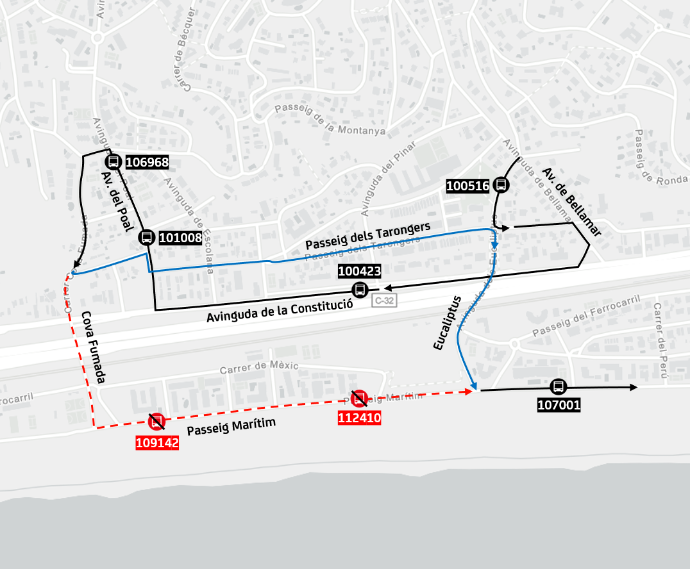 Plànol il·lustratiu. La informació mostrada al plànol es troba descrita al text d'aquesta pàgina.