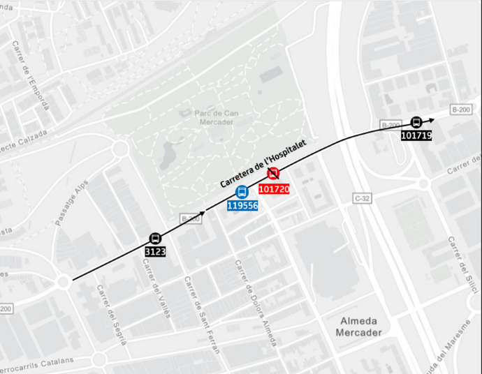Plànol il·lustratiu. La informació mostrada al plànol es troba descrita al text d'aquesta pàgina.