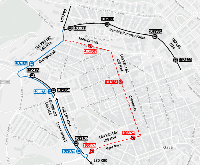 Plànol il·lustratiu. La informació mostrada al plànol es troba descrita al text d'aquesta pàgina.