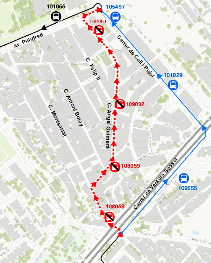 Plànol il·lustratiu. La informació mostrada al plànol es troba descrita al text d'aquesta pàgina.