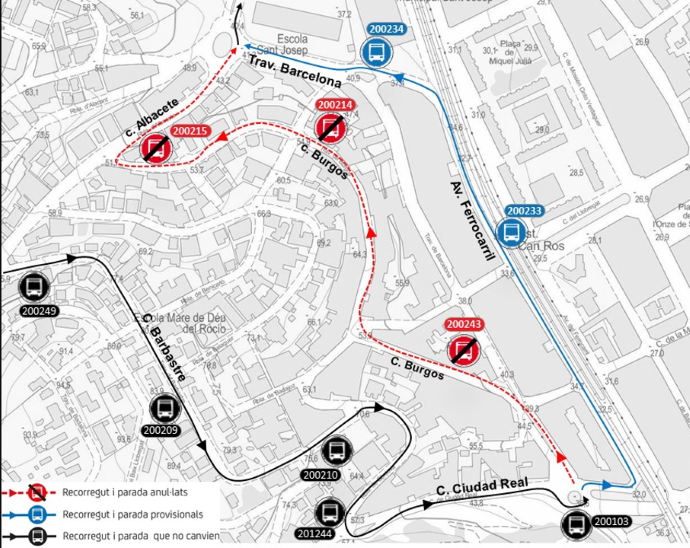 Plànol il·lustratiu. La informació mostrada al plànol es troba descrita al text d'aquesta pàgina.