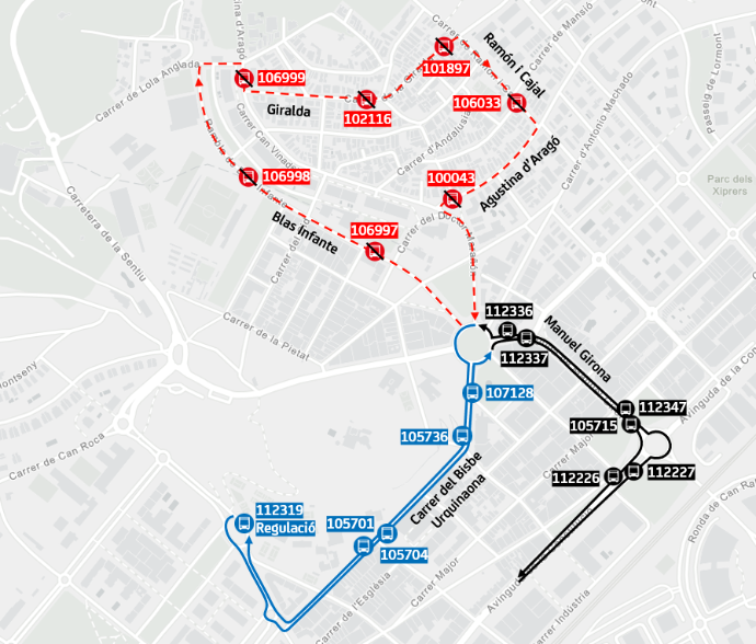 Plànol il·lustratiu. La informació mostrada al plànol es troba descrita al text d'aquesta pàgina.