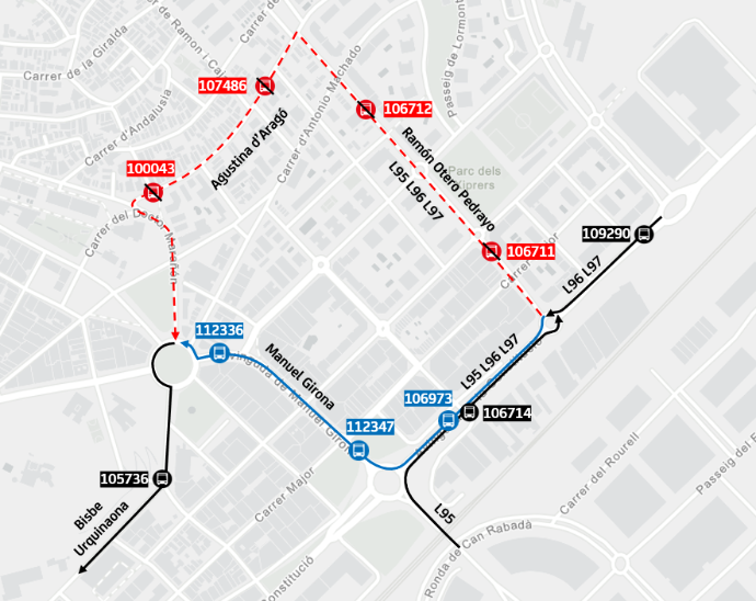 Plànol il·lustratiu. La informació mostrada al plànol es troba descrita al text d'aquesta pàgina.