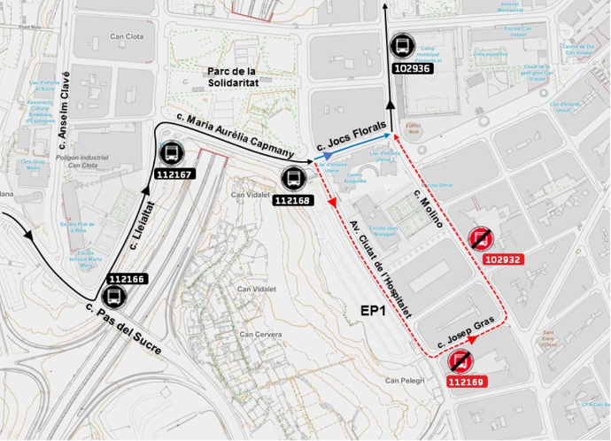 Plànol il·lustratiu. La informació mostrada al plànol es troba descrita al text d'aquesta pàgina.