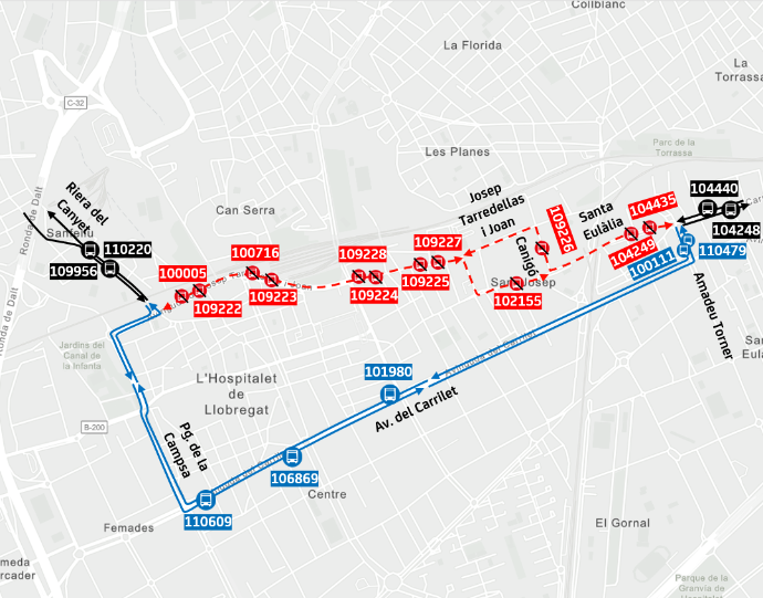 Plànol il·lustratiu. La informació mostrada al plànol es troba descrita al text d'aquesta pàgina.