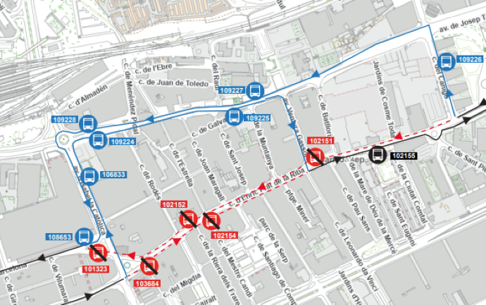 Plànol il·lustratiu. La informació mostrada al plànol es troba descrita al text d'aquesta pàgina.