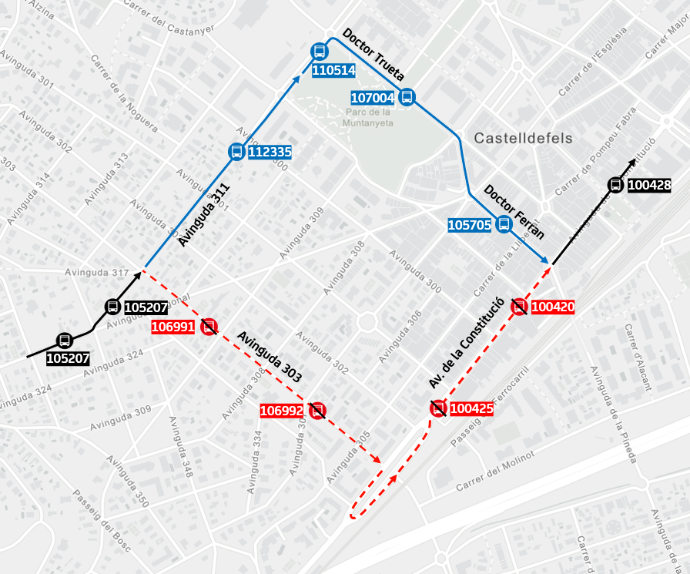 Plànol il·lustratiu. La informació mostrada al plànol es troba descrita al text d'aquesta pàgina.
