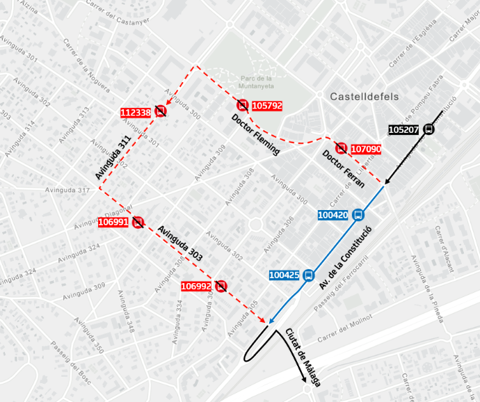Plànol il·lustratiu. La informació mostrada al plànol es troba descrita al text d'aquesta pàgina.