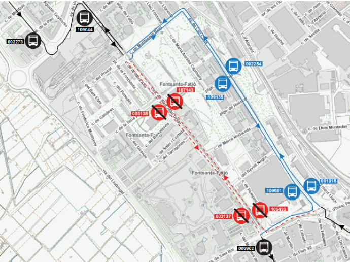 Plànol il·lustratiu. La informació mostrada al plànol es troba descrita al text d'aquesta pàgina.